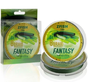 Zfish splienaná šnúra fantasy 8 braid 130 m - 0,08 mm 4,9 kg