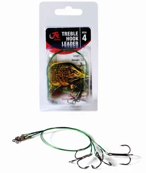 Filfishing lanko s trojháčikom treble hook leader 3 ks 30 cm - 6