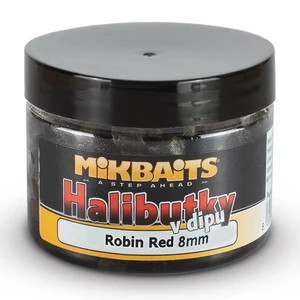 Mikbaits pelety halibutky v dipu 8 mm 150 ml - robin red