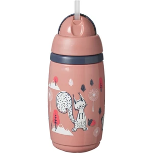 Tommee Tippee Superstar Insulated Straw Pink hrnek s brčkem pro děti 12m+ 266 ml