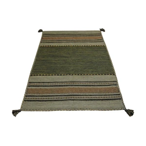 Zelený bavlnený koberec Webtappeti Antique Kilim, 60 x 90 cm