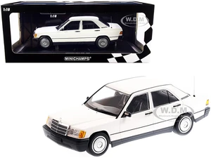 1982 Mercedes Benz 190E (W201) White Limited Edition to 702 pieces Worldwide 1/18 Diecast Model Car by Minichamps