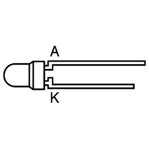 Kingbright L934EC LED s vývodmi   červená guľatý 3 mm 20 mcd 50 ° 20 mA 2 V