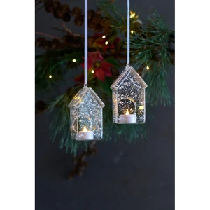 Súprava 2 svetelných LED dekoracií Sirius Romantic House, výška 13 cm