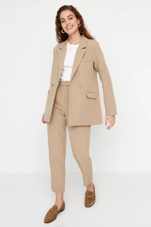 Trendyol Mink Blazer Jacket-Pants Woven Bottom-Top Suit