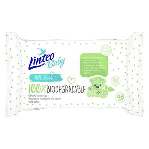 LINTEO Baby 100% Biodegradable detské jemné vlhčené obrúsky 48 ks