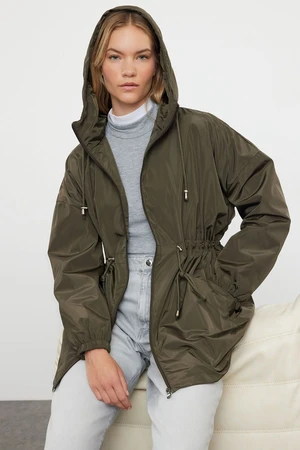 Trendyol Khaki oversize nepremokavý nepremokavý pršiplášť s kapucňou