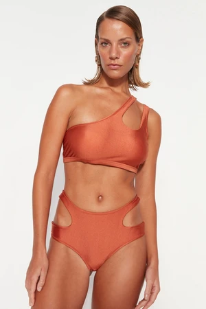 Trendyol Tile Jedno Rameno Vykrojené/Okno Bikiny Top