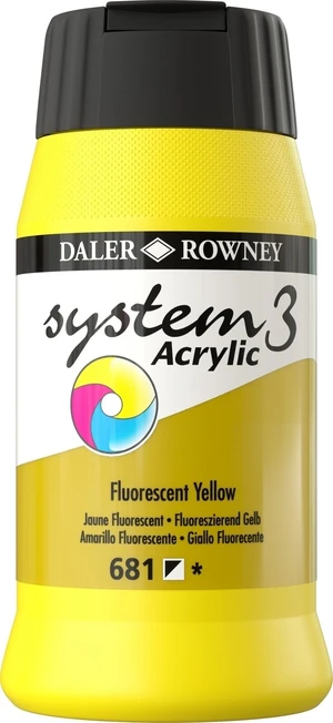 Daler Rowney System3 Vopsea acrilică Fluorescent Yellow 500 ml 1 buc