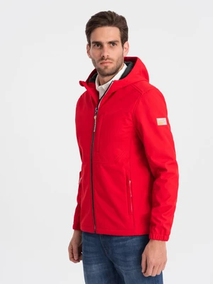 Red Men's Ombre Clothing Softshell Jacket