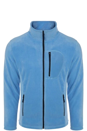 24601 Dewberry 5 Pocket Outdoor Full Zipper Fleece Jacket-LIGHT BLUE