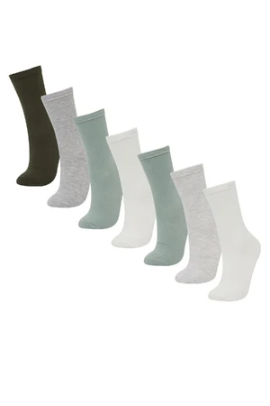 DEFACTO Women's 7-Pack Cotton Long Socks