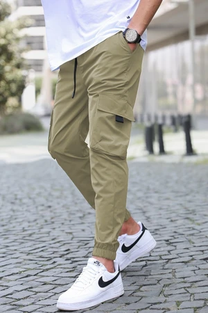 Madmext Camel Cargo Kapsáče Pánské Jogger Kalhoty 5461