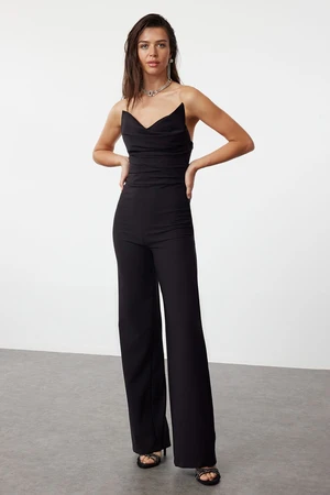 Trendyol Black Collar Detailed Woven Jumpsuit