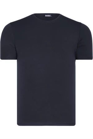 T8569 DEWBERRY BIKE COLLAR MENS T-SHIRT-PLAIN NAVY BLUE