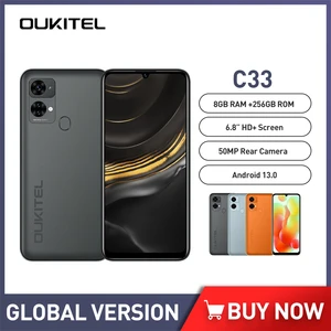 OUKITEL C33 Smartphone Android 13 50MP Rear Camera 5150mAh Phone 8GB RAM+256GB ROM Octa Core 6.8" HD+ Screen Cellphone