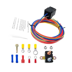 Electric Fan Fuel Pump Harness and Relay Kit 30A Relay Circuit Breaker and Crimp Terminals & Hardware