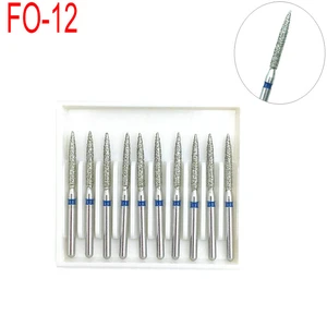 1 Box Dental High Speed Burs High Speed Handpiece Turbine Diamond Burs Diamond Polishing Products for Dental Clinic FO-12