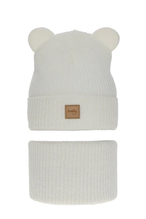 AGBO Girl's winter set: hat and tube scarf white Harper