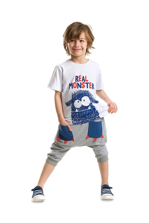 Denokids Boys' Monster zsebpóló Capri rövidnadrág szett