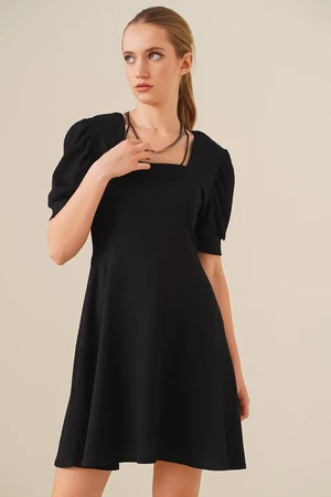 Bigdart 2339 Square Neck Knitted Dress - Black