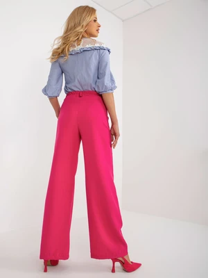 Dark pink wide trousers made of Swedish material