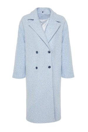 Trendyol Baby Blue Oversize Wide Cut Plush Coat