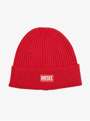 Červená unisex vlnená čiapka Diesel