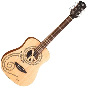 Luna 3/4 Travel Laser etched peace art Guitare acoustique