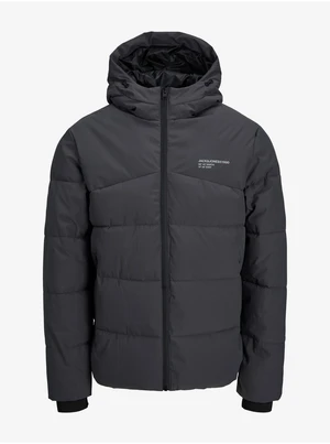 Dark Grey Men's Quilted Winter Jack & Jones Flow Jack - Men