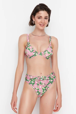 Trendyol Pink Floral Print Bikini Bottoms