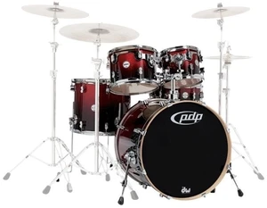 PDP by DW Concept Shell Pack 5 pcs 22" Red to Black Sparkle Akustik-Drumset