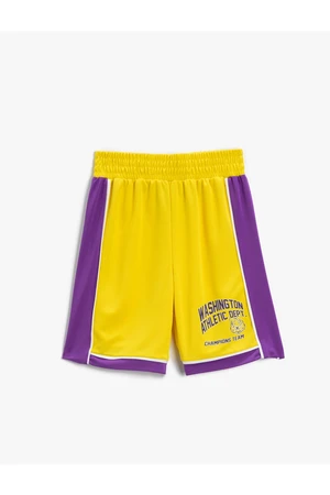 Koton Basketball Shorts Elastic Waist Printed