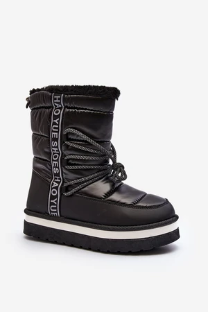 Women's snow boots with lacing black Lilara