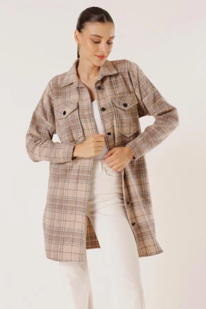 By Saygı Double Pocket Cachet Plaid Tunic Shirt