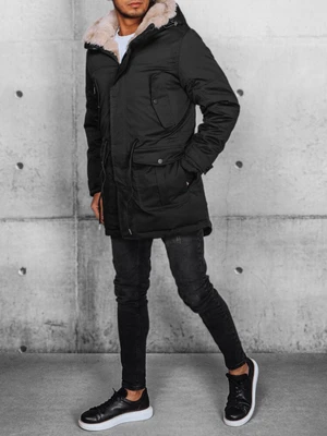 Men's Black Parka Winter Jacket Dstreet