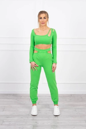 Complete with top blouse green neon