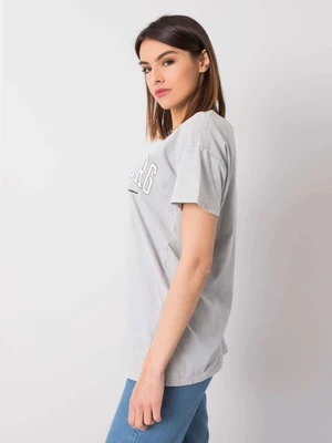 Light grey T-shirt with Carol RUE PARIS print