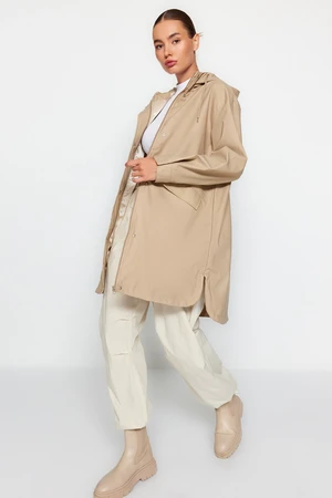 Trendyol Beige Oversize Water Repellent Rain Coat