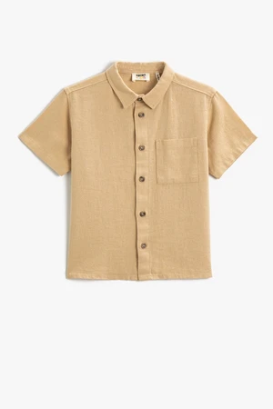 Koton Linen Blend Shirt Short Sleeve