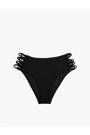 Koton High Waist Bikini Bottoms with Window Detailed Piping