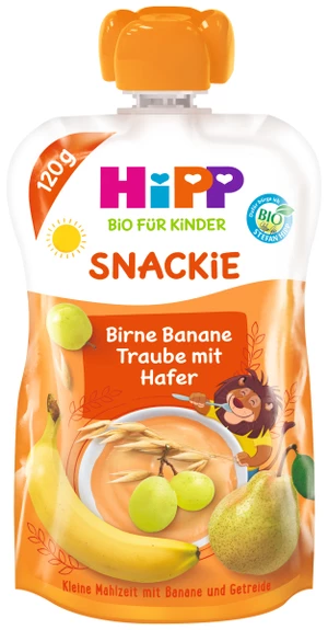 HIPP BIO Snackie Hruška-Banán-Bíle hrozno-Oves 120 g