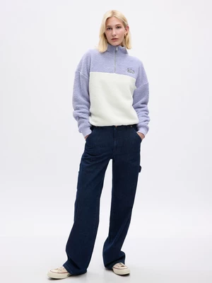 Women's white and purple sweatshirt made of faux fur GAP