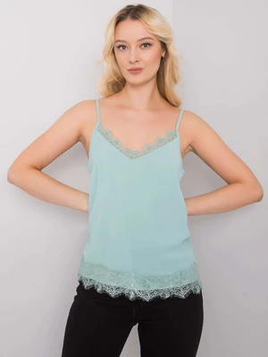 Mint top with lace