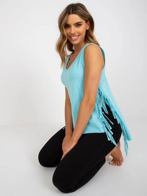 Blue cotton asymmetrical top