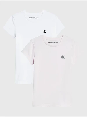 Set of two girls' T-shirts in pink and white Calvin Klein Jea - Girls