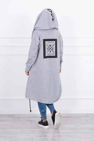 Hooded cap oversize grey