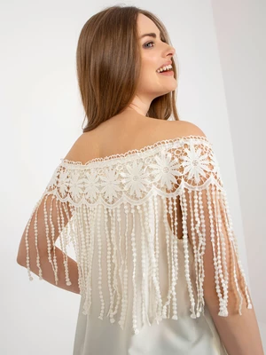 Light beige Spanish summer blouse with lace