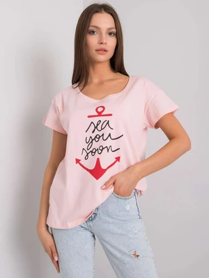 Light pink T-shirt with inscription