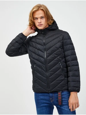 Black men's quilted jacket Guess